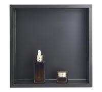 VEVOR Nicho de Ducha Empotrado 33 x 33 x 10,2 cm Estante Divisor de Pared de Acero Inoxidable Organizador de Jabón y Champú con Marco Sellado Impermeable Duradero Fácil de Instalar para Baño, Negro