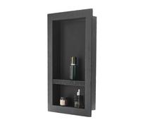 VEVOR Nicho de Ducha Empotrado 40,6 x 71,1 x 10,2 cm Estante Divisor de Pared para Baño Organizador para Jabón y Champú, Esquinas Cuadradas Diseño Impermeable y Sellado para Ducha de Baño, Negro