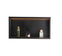 VEVOR Nicho de Ducha Empotrado de Acero Inoxidable 33x63,5x10,2 cm con Tira LED