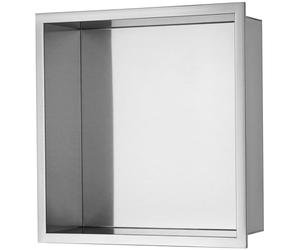 VEVOR Nicho Empotrable para Baño 33,02x33,02 cm Nicho de Ducha Montado en Pared Estante Doble Acero Inoxidable 304 Sellado Impermeable Fácil de Limpiar para Almacenamiento Jabón Ducha Baño, Plata