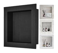 VEVOR Nicho Empotrable para Baño 40,64 x 40,64 x 10 cm Nicho de Ducha Montado en Pared Estante de Plástico XPS Simple Protección Sellada Moderna para Baño, Ducha, Almacenamiento de Jabón, Negro