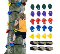 VEVOR Ninja Tree Climbing Kit, 20 presas para trepar árboles y 6 correas de trinquete, rocas de escalada grandes para niños y adultos, varios colores y formas, para entrenamiento de obstáculos de guer
