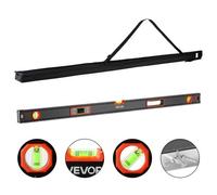 VEVOR Nivel Digital de Aluminio 1200 mm, Nivel Electrónico Magnético con Burbujas de 0°/45°/90°, Pantalla LED Retroiluminada, 4 Unidades de Medida, Bolsa para Construcción Carpintería Bricolaje Hogar