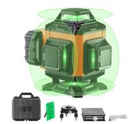 VEVOR Nivel Láser 30 m Nivel Láser 360° x 4 16 Líneas Cruzadas Verdes Modo Autonivelante Manual Longitud de Onda Láser 520 nm ± 10 nm Precisión de 0,28 cm a 10 m Trabajo Continuo 5 h con Batería