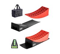 VEVOR Niveladores para Autocaravanas, Calzos para Ruedas de hasta 4000 kg, Altura 10 cm, Niveladores Curvos de Alta Resistencia, con Tapete Antideslizante y Bolsa de Transporte, 450 x 155 x 5 mm