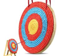 VEVOR Objetivo de Tiro con Arco de 50,8 cm Objetivo de Paja Tradicional Hecho a Mano Portátil Espesor de 2,5" de 3 Capas Accesorio para Entrenamiento de Tiro con Arco al Aire Libre, Arcos y Ballestas