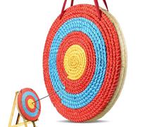 VEVOR Objetivos de tiro con arco de paja, objetivo redondo de 20 pulgadas para patio trasero, paja sólida tradicional, rojo