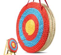 VEVOR Objetivos de tiro con arco de paja, objetivo redondo de 20 pulgadas para patio trasero, paja sólida tradicional, rojo