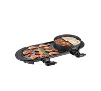 VEVOR Olla Caliente con Parrilla sin Humo 2 en 1 de 2200 W, con Control de Temperatura Dual Independiente, Sartén Antiadherente, para Cenas Familiares de 1 a 6 Personas, 680 x 283 x 164 mm, Negro