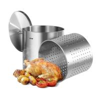 VEVOR Olla de Acero Inoxidable 94,6 L para Cocinar Salsas con Tapa 500 x 495 mm