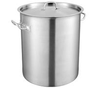 VEVOR Olla para Sopa 39,7 L Olla con Tapa y Asa Diámetro de 35 cm Alto de 41 cm Grande de Acero Inoxidable, Llama Abierta e Inducción para Eventos Comerciales, Restaurantes