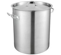 VEVOR Olla para Sopa 39,7 L Olla con Tapa y Asa Diámetro de 35 cm Alto de 41 cm Olla Grande de Acero Inoxidable 18/8 con Asa y Colador, Llama Abierta e Inducción para Eventos Comerciales, Restaurantes