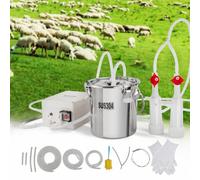 VEVOR Ordeñadora de Cabras Cubo de Acero Inoxidable 3 L Ordeñadora de Vacío Eléctrica Portátil con Pulsación Automática con Tazas y Tubo de Silicona de Grado Alimenticio, Succión Ajustable para Ovejas