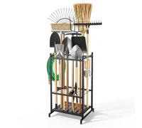VEVOR Organizador de Herramientas de Jardín Estante Compacto con Ganchos | para Garajes, Cobertizos, Patios e Invernaderos, con Patas Niveladoras, Aberturas de 5,08 x 5,08 cm y Base Perforada de Acero