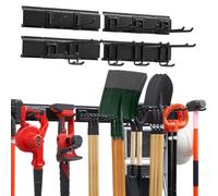 VEVOR Organizador de Herramientas de Pared Capacidad de 363kg en Total | Acero al Carbono Estante de Almacenamiento de Pared con 10 Ganchos Ajustables y 4 Rieles para Garaje Cobertizo Jardín Taller
