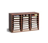VEVOR Organizador de Literatura, Clasificador de Archivos de 24 Compartimentos 800 x 297 x 490 mm con Estantes Extraíbles, Clasificador de Madera de Aglomerado para Oficina, Hogar, Marrón Oscuro