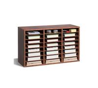 VEVOR Organizador de Literatura, Clasificador de Archivos de 24 Compartimentos 800 x 297 x 490 mm con Estantes Extraíbles, Clasificador de Madera de Aglomerado para Oficina, Hogar, Marrón Oscuro