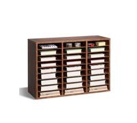 VEVOR Organizador de Literatura, Clasificador de Archivos de 27 Compartimentos 800 x 297 x 550 mm con Estantes Extraíbles, Clasificador de Madera de Aglomerado para Oficina, Hogar, Marrón Oscuro