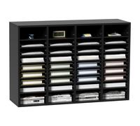 VEVOR Organizador de Literatura de madera Aglomerado Estante de Almacenamiento de Documentos de 36 Compartimentos 99,7x30,5x68 cm Clasificador de Literatura con Estantes Ajustables para Oficina, Negro