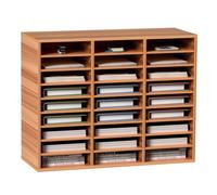 VEVOR Organizador de Literatura de Madera de 27 Ranuras de 800 x 305 x 630 mm, Estantes Ajustables de Tablero de Fibra de Densidad Media, Almacenamiento para Archivos, Documentos, Papeles, Blanco
