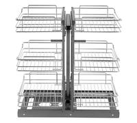 VEVOR Organizador extraíble de esquina ciega de 3 niveles, cesta cromada para gabinete de cocina