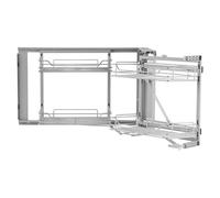 VEVOR Organizador Extraíble de Esquina Ciega, Organizador de Gabinete Cocina 2 Niveles y 4 Estantes, Acero al Carbono con Cromo Mágico, Compatible con Apertura Izquierda y Derecha, 860 x 535 x 560 mm