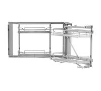 VEVOR Organizador Extraíble de Esquina Ciega, Organizador de Gabinete Cocina 2 Niveles y 4 Estantes, Acero al Carbono con Cromo Mágico, Compatible con Apertura Izquierda y Derecha, 860 x 535 x 560 mm
