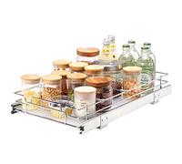 VEVOR Organizador Extraíble Debajo del Fregadero 279x533x63,5 mm Cesta Deslizante 1 Nivel de Acero Cromado Cajón Deslizante Carga de 13 kg Deslizamiento Suave para Organización del Baño Cocina
