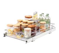 VEVOR Organizador Extraíble Debajo del Fregadero 279x533x63,5 mm Cesta Deslizante 1 Nivel de Acero Cromado Cajón Deslizante Carga de 13 kg Deslizamiento Suave para Organización del Baño Cocina