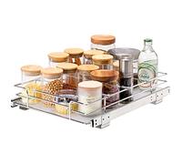 VEVOR Organizador Extraíble Debajo del Fregadero 292x419x63,5 mm Cesta Deslizante 1 Nivel de Acero Cromado Cajón Deslizante Carga de 13 kg Deslizamiento Suave para Organización del Baño Cocina