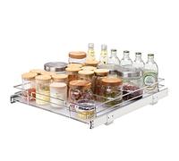 VEVOR Organizador Extraíble Debajo del Fregadero 385x533x85 mm Cesta Deslizante 1 Nivel de Acero Cromado Cajón Deslizante Carga de 13 kg Deslizamiento Suave Tamaño de Instalación 431x558x177 mm