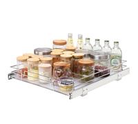 VEVOR Organizador Extraíble Debajo del Fregadero 355x533x63,5 mm Cesta Deslizante 1 Nivel de Acero Cromado Cajón Deslizante Carga de 13 kg Deslizamiento Suave para Organización del Baño Cocina