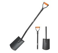 VEVOR Pala Cuadrada de 122 cm, Pala de Transferencia con Hoja de Acero Aleado y Mango en D Antideslizante, Herramienta Desmontable para Jardinería, Construcción, Excavación y Limpieza de Nieve