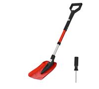 VEVOR Pala de Nieve de Aleación Plegable de Aluminio, Pala Quitanieves Ancho de 22 cm Largo de 91 a 102 cm, con Empuñadura en D de PP, Portátil y Ligera, para Quitar Nieve de Entrada de Vehículos