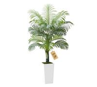 VEVOR Palmera Areca Artificial, Planta Tropical de Imitación con Maceta Alta Blanca, a Decoración de Hogar, Oficina, Sala de Estar, Inauguración de Casa, Interior, Exterior, 1000 x 790 x 1550 mm