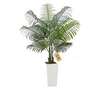 VEVOR Palmera Areca Artificial, Planta Tropical de Imitación con Maceta Alta Blanca, para Decoración de Hogar, Oficina, Sala de Estar, Inauguración de Casa, 900 x 800 x 1540 mm, PE, Verde, 1 ud