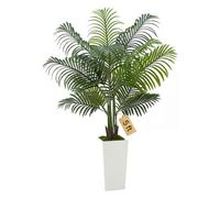 VEVOR Palmera Areca Artificial, Planta Tropical de Imitación con Maceta Alta Blanca, para Decoración de Hogar, Oficina, Sala de Estar, Inauguración de Casa, 900 x 800 x 1540 mm, PE, Verde, 1 ud