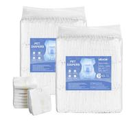 VEVOR Pañales Desechables para Perras, Superabsorbentes, a Prueba de Fugas de 360°, con Indicador de Humedad para Celo, Entrenamiento e Incontinencia, Talla XS, 144 uds, 340 x 280 mm por Pieza