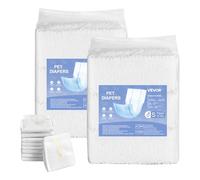 VEVOR Pañales Desechables para Perros Machos en Celo, Adiestramiento, Superabsorbentes, con Banda Abdominal a Prueba de Fugas 360° e Indicador de Humedad, Talla S, 144 uds, 550 x 200 mm por Pieza