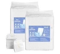 VEVOR Pañales Desechables para Perros Machos en Celo, Adiestramiento, Superabsorbentes, con Banda Abdominal a Prueba de Fugas 360° e Indicador de Humedad, Talla M, 144 uds, 650 x 200 mm por Pieza