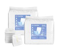 VEVOR Pañales Desechables para Perros Machos en Celo, Adiestramiento, Superabsorbentes, con Banda Abdominal a Prueba de Fugas 360° e Indicador de Humedad, Talla M, 96 uds, 650 x 200 mm por Pieza
