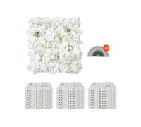 VEVOR Panel 3D de Flores Artificial para Pared 24 PCS 38x38cm para Boda, Blanco