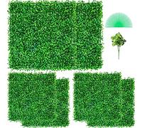 VEVOR Panel de boj artificial UV, paneles de pared de seto de boj, pared de fondo de césped artificial de 4 cm, pared de césped verde, seto falso para decoración, valla de privacidad en interiores y