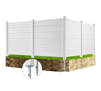 VEVOR Panel de Protección Exterior 127x127 cm Kit de Valla de Jardín Horizontal 4 Paneles de Privacidad con Estacas de Metal, Accesorios para Suelos Blandos, Aire Acondicionado Oculto, Botes de Basura