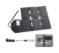 VEVOR Panel Solar Plegable de 60W, Panel Monocristalino 16BB Tipo el 24%, y Portátil con MC4, Puertos Tipo-C, USB-A y para de Energía, Camping y Senderismo