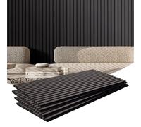 VEVOR Paneles Acústicos 1200x600 mm Paneles de Pared de Madera Decorativa MDF para Decoración de Paredes Interiores Paneles de Pared de Madera Sintética para Reducción de Ruido Roble Negro 4 Piezas