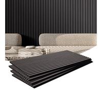 VEVOR Paneles Acústicos 1200x600 mm Paneles de Pared de Madera Decorativa MDF para Decoración de Paredes Interiores Paneles de Pared de Madera Sintética para Reducción de Ruido Roble Negro 4 Piezas