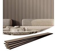VEVOR Paneles Acústicos 240x20 cm - Paneles de Pared Decorativos MDF y Sintéticos para Reducción de Ruido - Madera Plateada, 4 Piezas