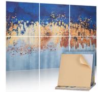 VEVOR Paneles Acústicos Artísticos, 6 uds, 600 x 600 x 10 mm, Baldosas de Pared Insonorizadas, Absorbentes de Sonido Decorativos Autoadhesivos para Hogar, Oficina, Estudio, Pintura al Óleo Clara