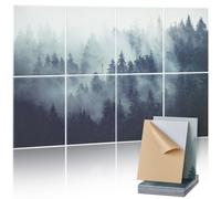 VEVOR Paneles Acústicos Artísticos 8 uds 400 x 300 x 10 mm Autoadhesivos Bosque